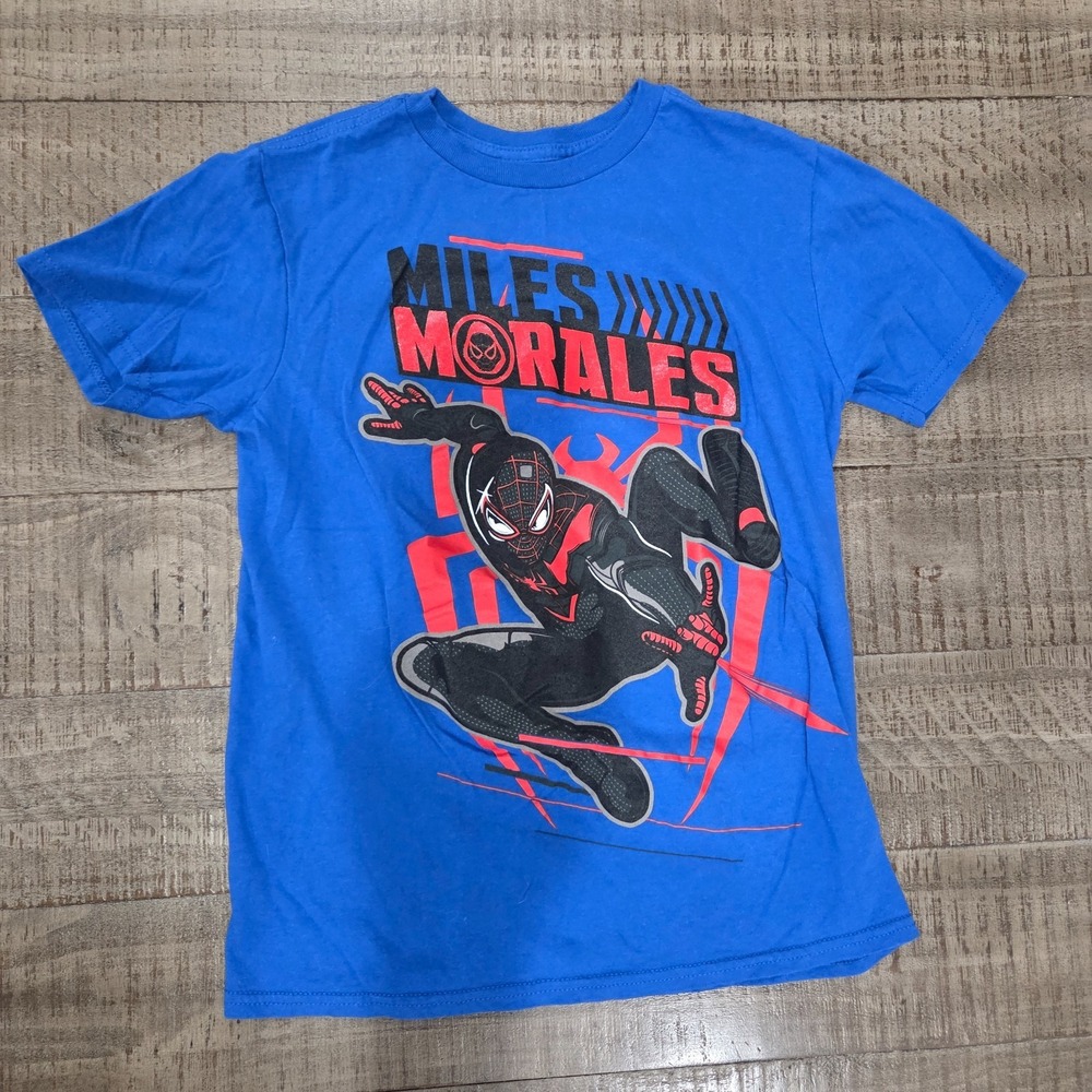 Marvel Gamerverse Spider-Man Miles Morales Graphic T-Shirt Blue Boys Medium